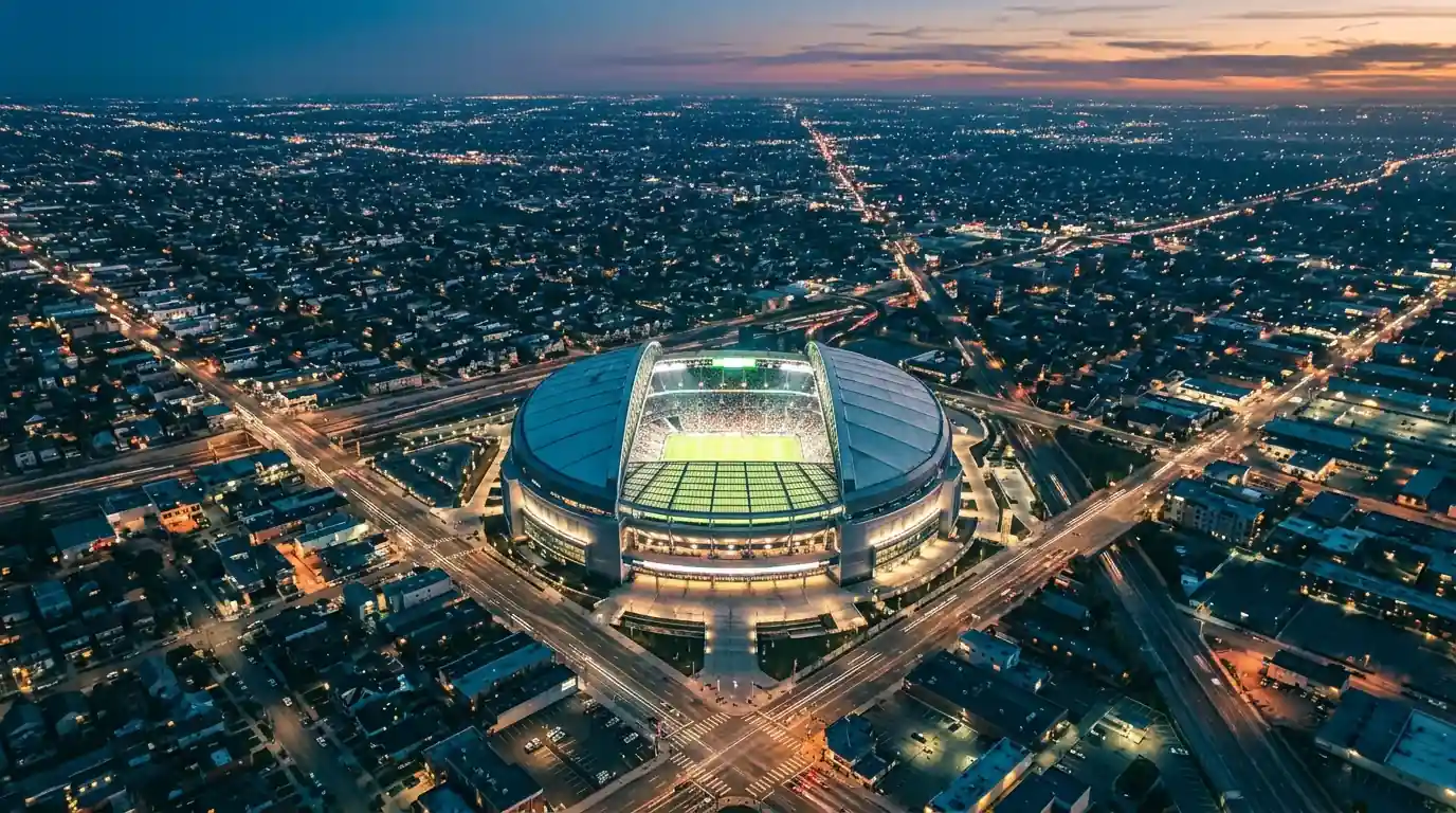 Kaart met alle zestien WK 2026 speelsteden in de VS, Mexico en Canada
